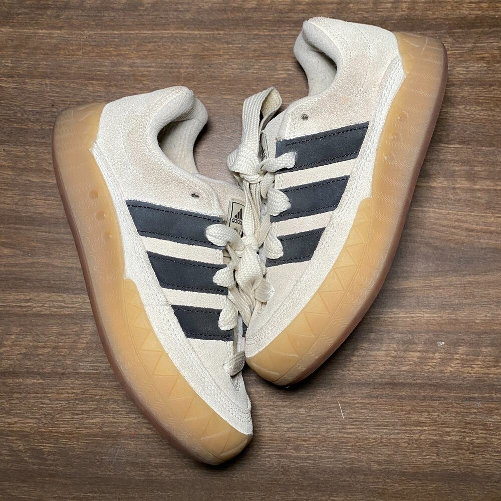 Mens adidas Originals Adimatic Off White Core Black Gum Size 4 Sneakers (IE2226)
